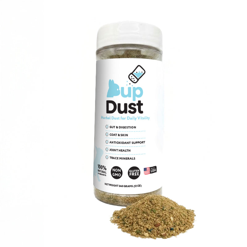 PupDust Daily Vitality Delivered: Gut, Joint, and Coat Support in One Simple Scoop.