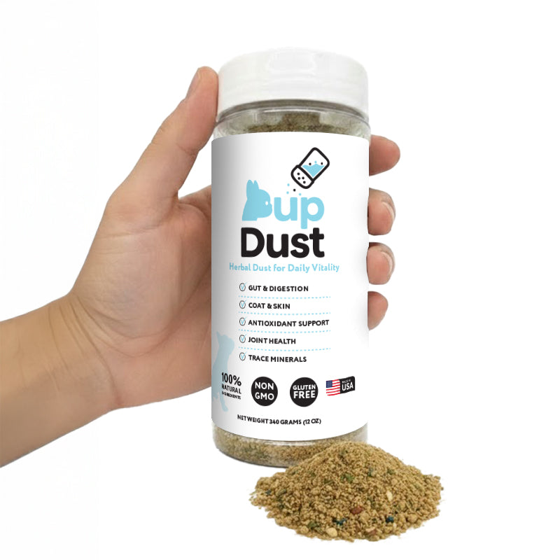 PupDust Daily Vitality Delivered: Gut, Joint, and Coat Support in One Simple Scoop.