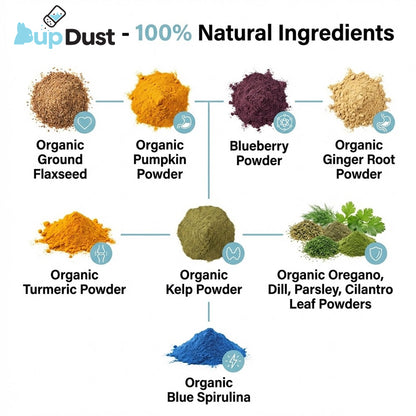 PupDust Daily Vitality Delivered: Gut, Joint, and Coat Support in One Simple Scoop.