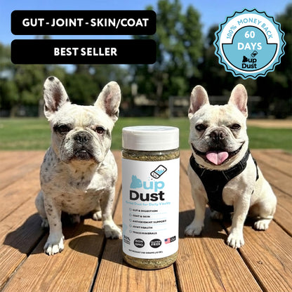PupDust Daily Vitality Delivered: Gut, Joint, and Coat Support in One Simple Scoop.